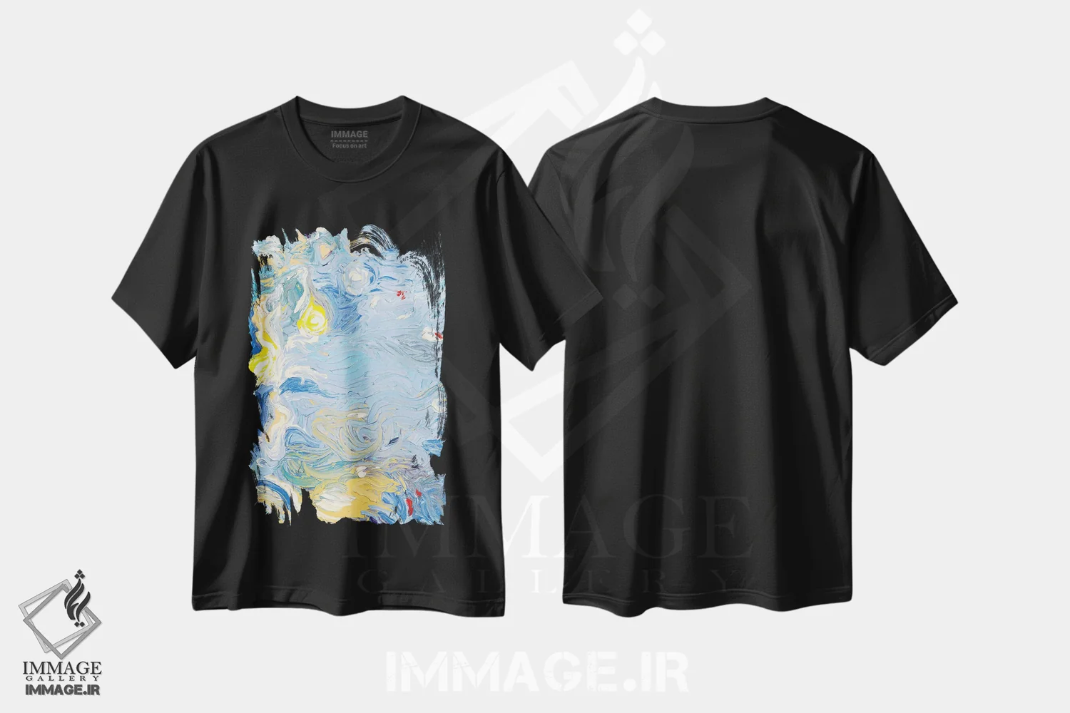تیشرت مشکی طرح دار LC 074 اثر آیریس اسکات ابسترکتز | فروشگاه ایماژ