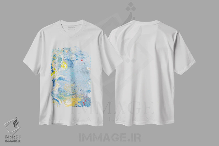 تیشرت سفید طرح دار LC 074 اثر آیریس اسکات ابسترکتز | immage.ir