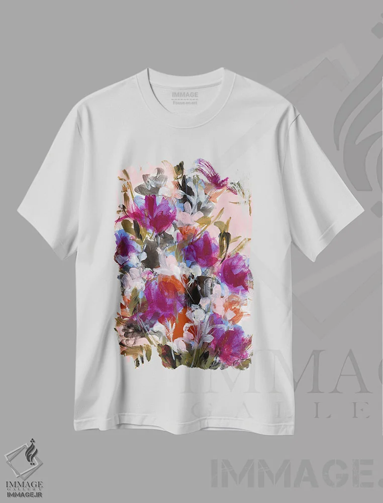 تیشرت سفید طرح دار قلبت، آبستره اثر ایزابل کراوزه | فروشگاه ایماژ