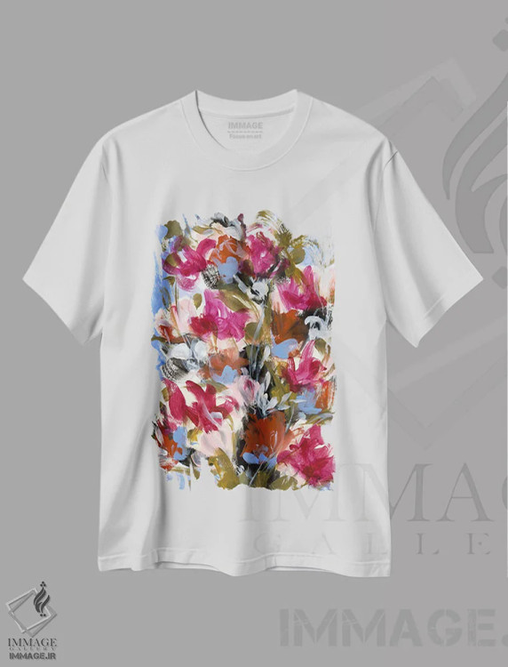تیشرت سفید طرح دار ذهنت، آبستره اثر ایزابل کراوزه | immage.ir