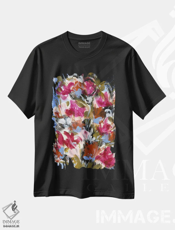 تیشرت مشکی طرح دار ذهنت، آبستره اثر ایزابل کراوزه | فروشگاه ایماژ