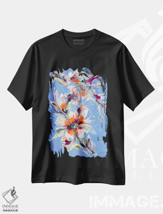 تیشرت مشکی طرح دار رویاهای جدید I، آبستره اثر ایزابل کراوزه | immage.ir