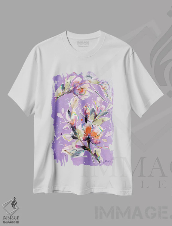 تیشرت سفید طرح دار رویاهای جدید II، آبستره اثر ایزابل کراوزه | immage.ir