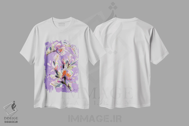 تیشرت سفید طرح دار رویاهای جدید II، آبستره اثر ایزابل کراوزه | immage.ir