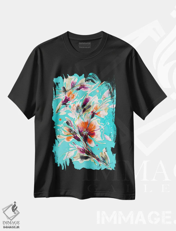 تیشرت مشکی طرح دار رویاهای جدید III، آبستره اثر ایزابل کراوزه | immage.ir