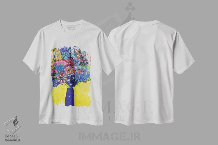 تیشرت سفید طرح دار آسمان شب، دکور معاصر اثر ایماجن اسکیلی | immage.ir