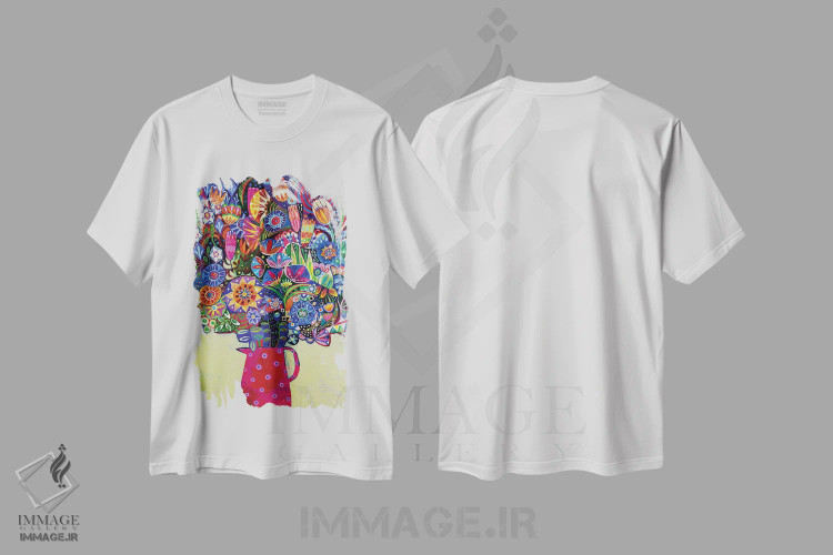 تیشرت سفید طرح دار شادی در یک ظرف، دکور معاصر اثر ایماجن اسکیلی | immage.ir