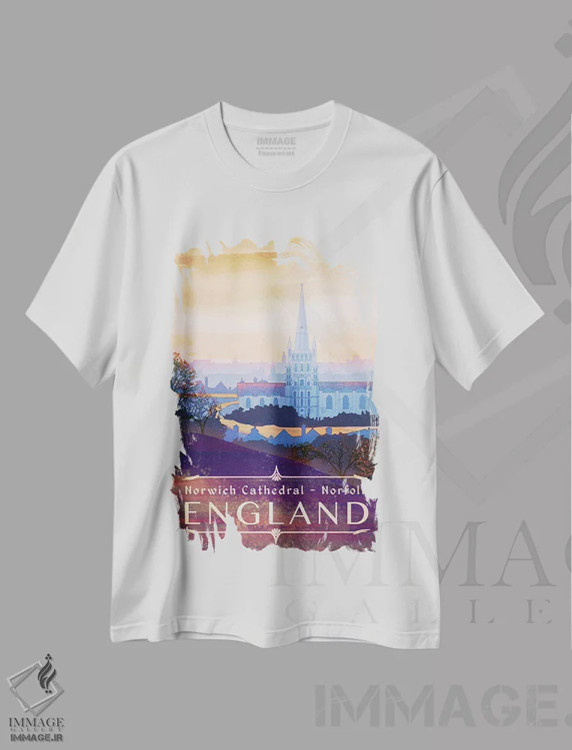 تیشرت سفید طرح دار انگلستان-نورفک، هنر دیجیتال اثر میسی ایمز | فروشگاه ایماژ