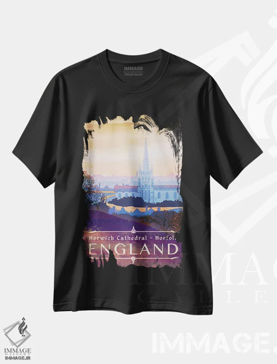 تیشرت مشکی طرح دار انگلستان-نورفک، هنر دیجیتال اثر میسی ایمز | immage.ir