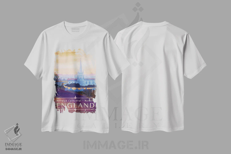 تیشرت سفید طرح دار انگلستان-نورفک، هنر دیجیتال اثر میسی ایمز | فروشگاه ایماژ