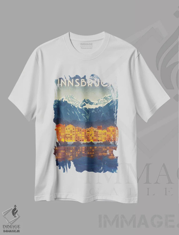 تیشرت سفید طرح دار اتریش-اینسبروک، هنر دیجیتال اثر میسی ایمز | immage.ir