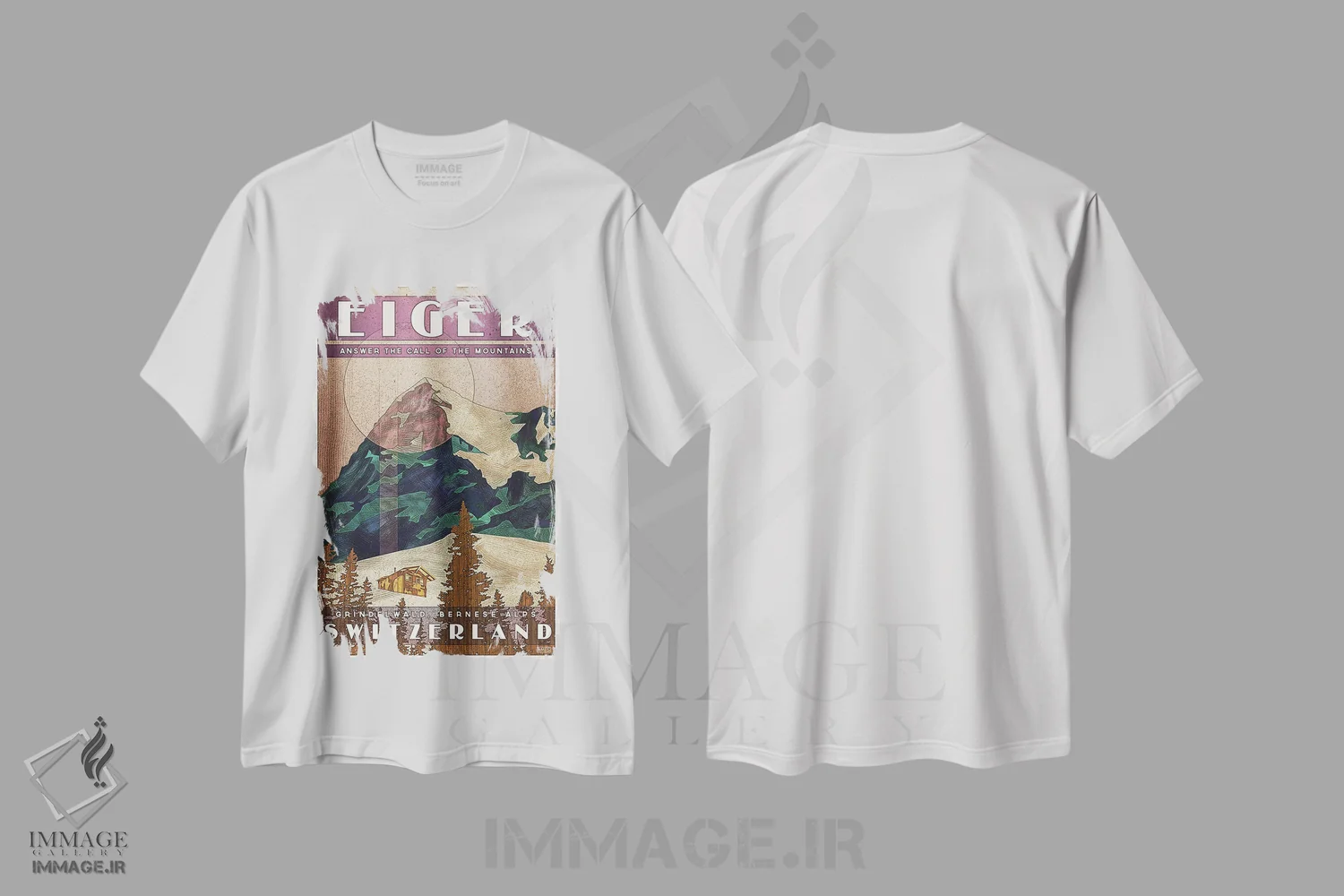 تیشرت سفید طرح دار سوئیس-آیگر، هنر دیجیتال اثر میسی ایمز | فروشگاه ایماژ