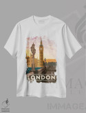 تیشرت سفید طرح دار انگلستان-لندن، هنر دیجیتال اثر میسی ایمز | فروشگاه ایماژ