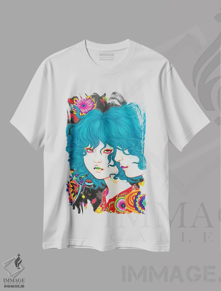 تیشرت سفید طرح دار نگاه B، دکوراسیون جایگزین اثر ایتو چیئکو | فروشگاه ایماژ