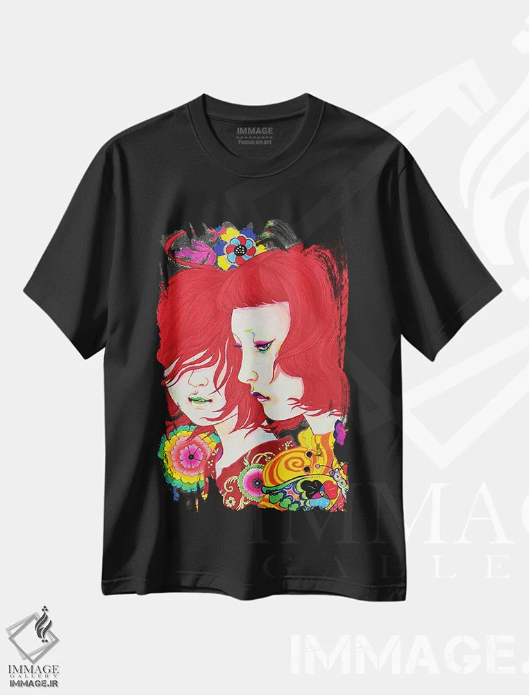 تیشرت مشکی طرح دار نگاه R، دکوراسیون جایگزین اثر ایتو چیئکو | فروشگاه ایماژ