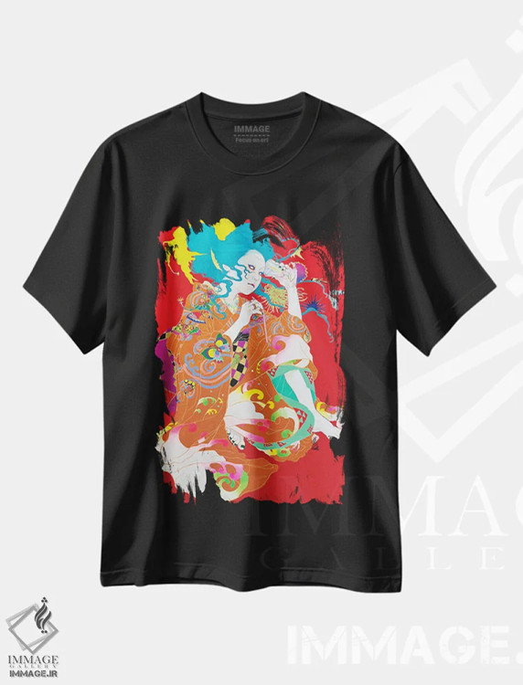 تیشرت مشکی طرح دار روز دختران بیرون، دکوراسیون جایگزین اثر ایتو چیئکو | فروشگاه ایماژ