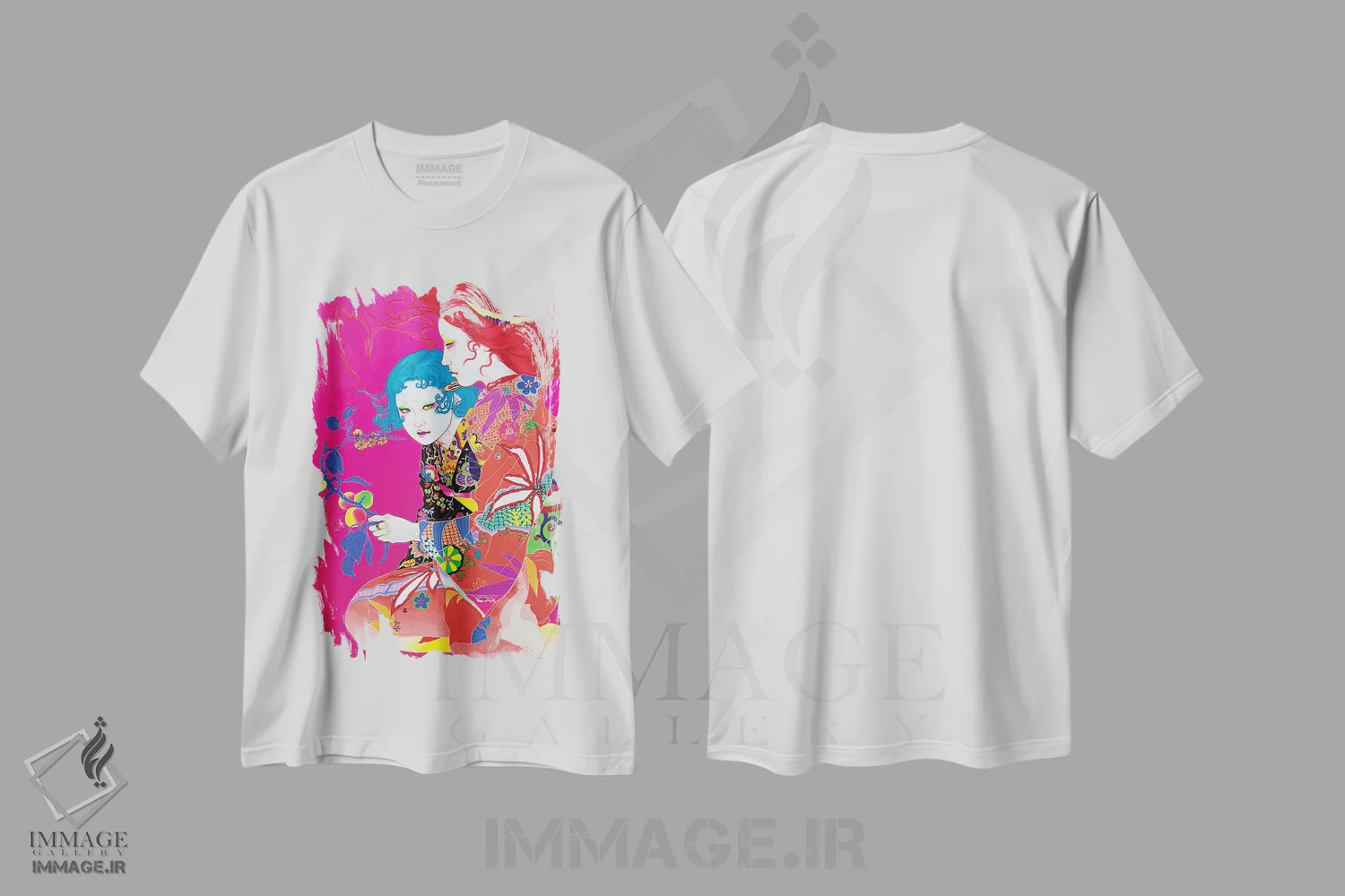 تیشرت سفید طرح دار زردآلو، دکوراسیون جایگزین اثر ایتو چیئکو | فروشگاه ایماژ