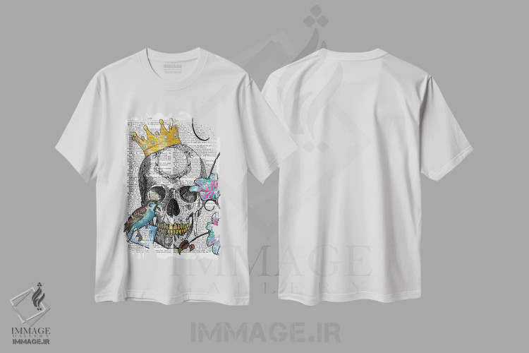 تیشرت سفید طرح دار شاه پرنده آبی، دکوراسیون جایگزین اثر این د فریم شاپ | immage.ir