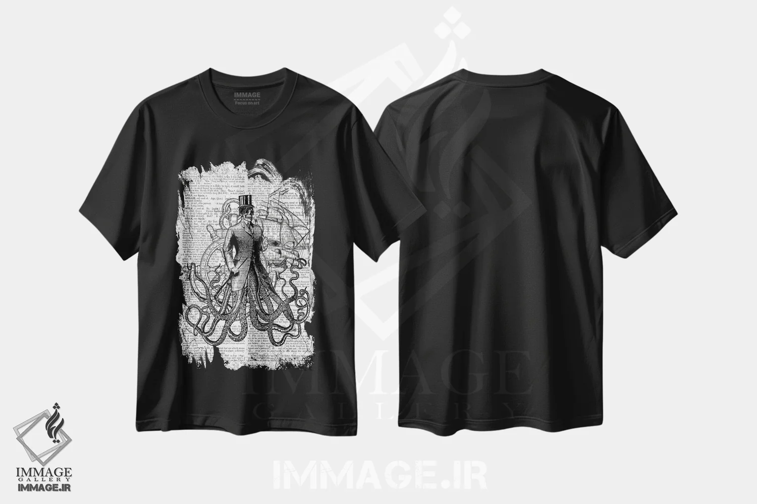 تیشرت مشکی طرح دار عجایب دریا "آقا"، دکوراسیون جایگزین اثر این د فریم شاپ | immage.ir