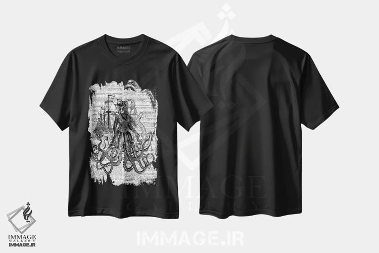 تیشرت مشکی طرح دار عجیب بودن دریایی "بانوی دریا"، دکوراسیون جایگزین اثر این د فریم شاپ | immage.ir
