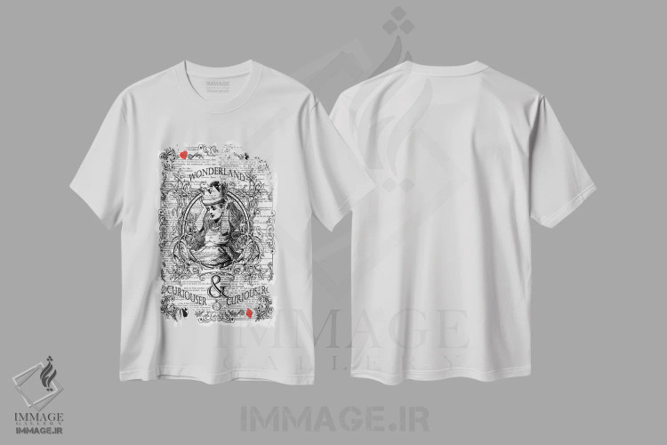 تیشرت سفید طرح دار آلیس در سرزمین عجایب "کنجکاوتر"، هنر دیجیتال اثر این د فریم شاپ | immage.ir