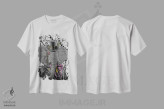 تیشرت سفید طرح دار فیل استیم پانک، دکوراسیون جایگزین اثر این د فریم شاپ | immage.ir