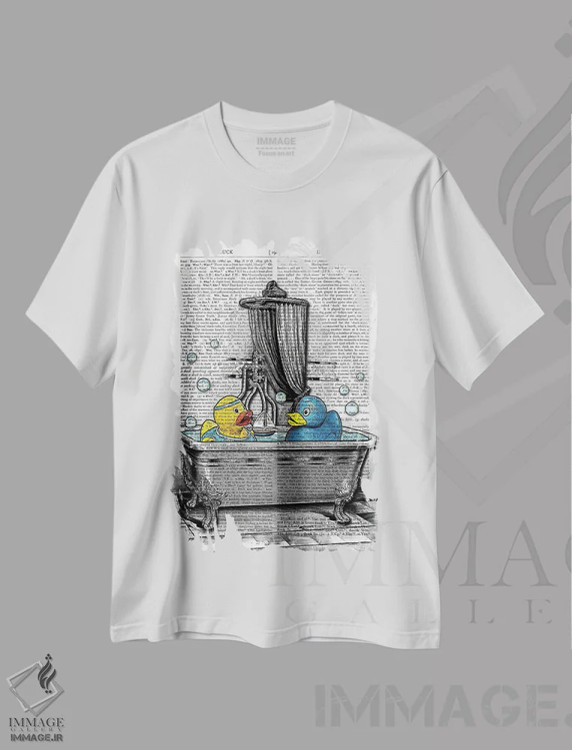 تیشرت سفید طرح دار اردک های پلاستیکی، هنر دیجیتال اثر این د فریم شاپ | فروشگاه ایماژ