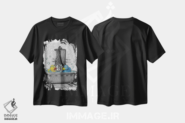 تیشرت مشکی طرح دار اردک های پلاستیکی، هنر دیجیتال اثر این د فریم شاپ | immage.ir