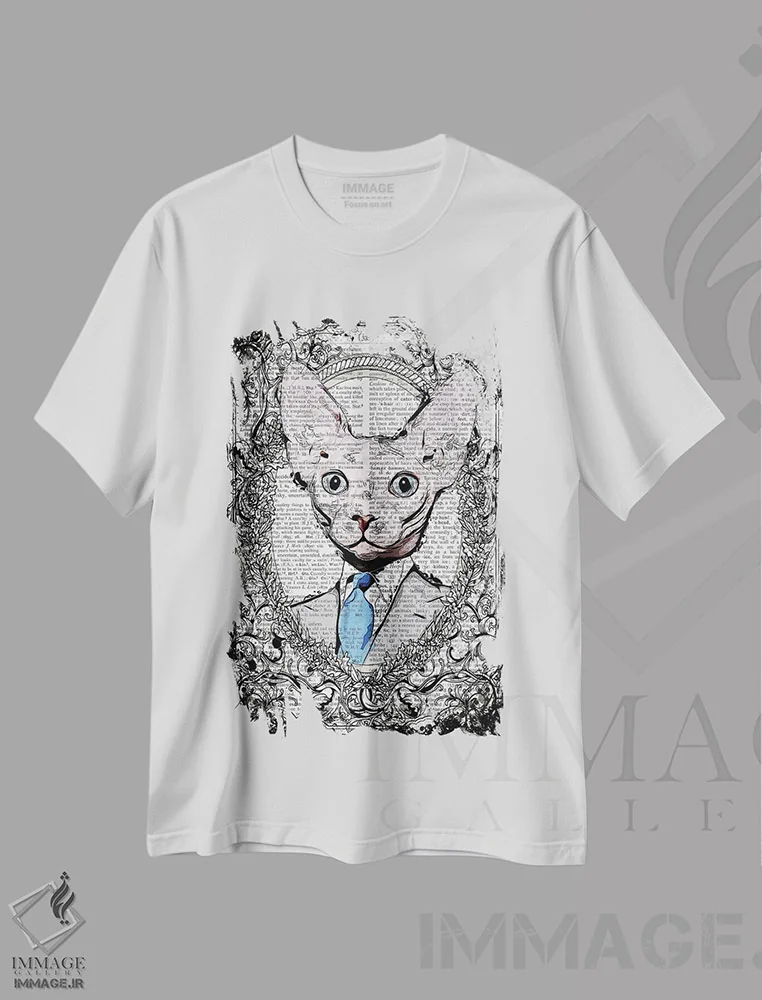 تیشرت سفید طرح دار آقای اسفینکس، هنر دیجیتال اثر این د فریم شاپ | immage.ir