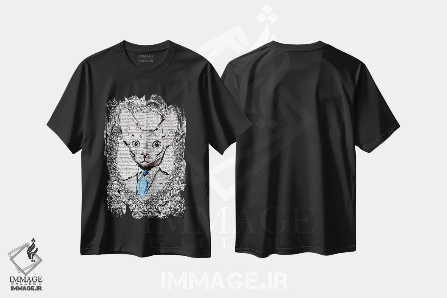 تیشرت مشکی طرح دار آقای اسفینکس، هنر دیجیتال اثر این د فریم شاپ | فروشگاه ایماژ