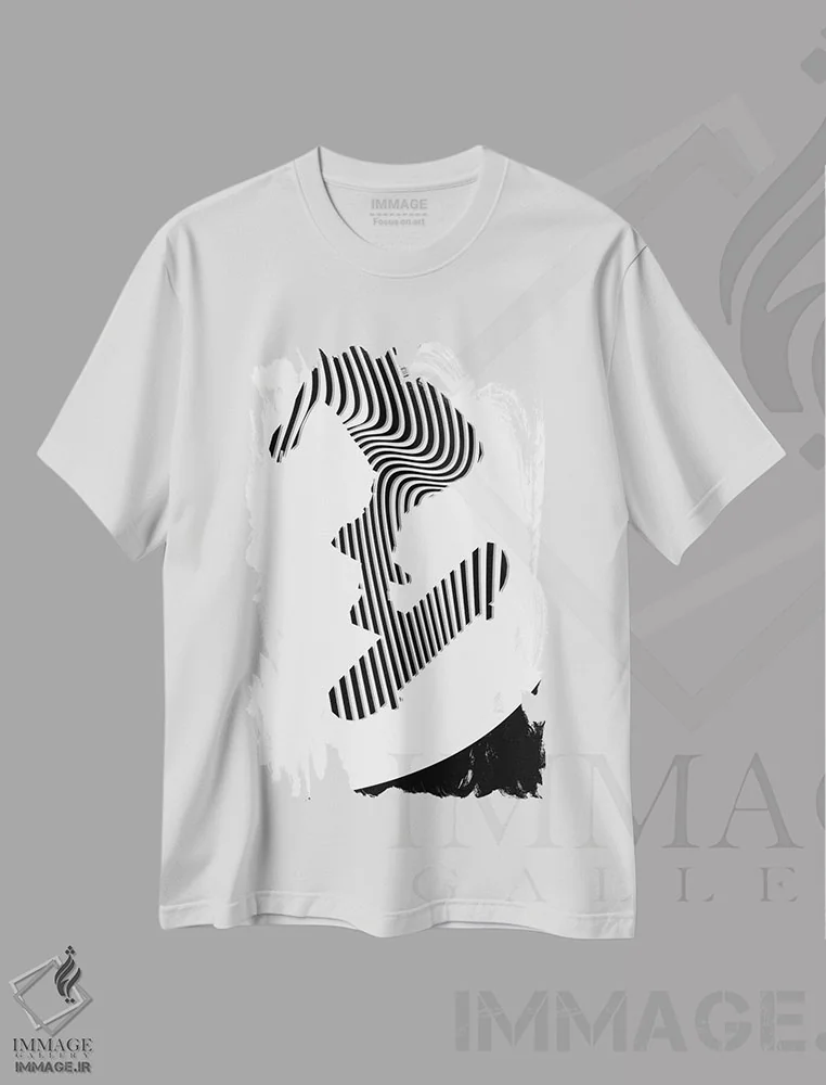 تیشرت سفید طرح دار اسکیت برد سه، مینیمالیسم اثر ابراهیم اونال | immage.ir