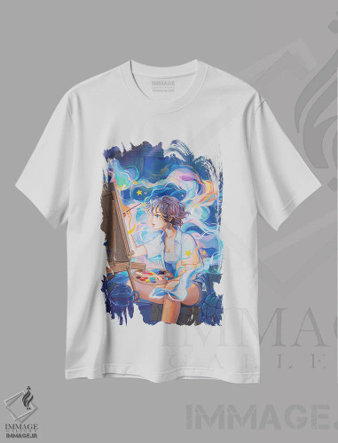 تیشرت سفید طرح دار دور از همه چیز، هنر دیجیتال اثر آیوی دولامور | فروشگاه ایماژ