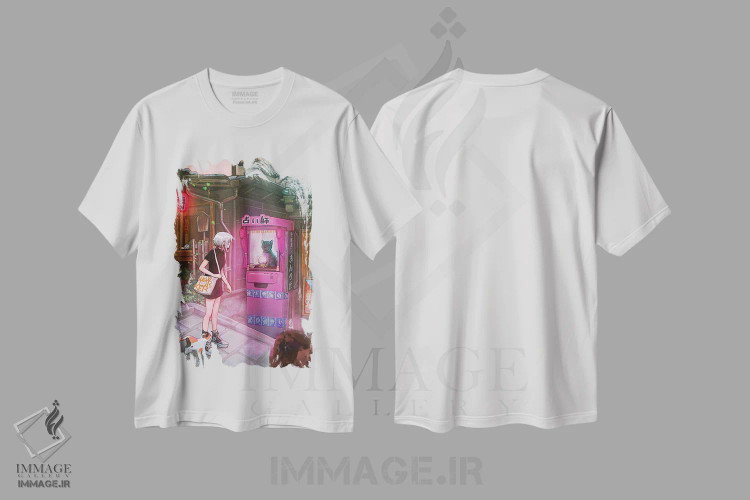 تیشرت سفید طرح دار فالگیر، دکور آسیایی اثر آیوی دولامور | immage.ir