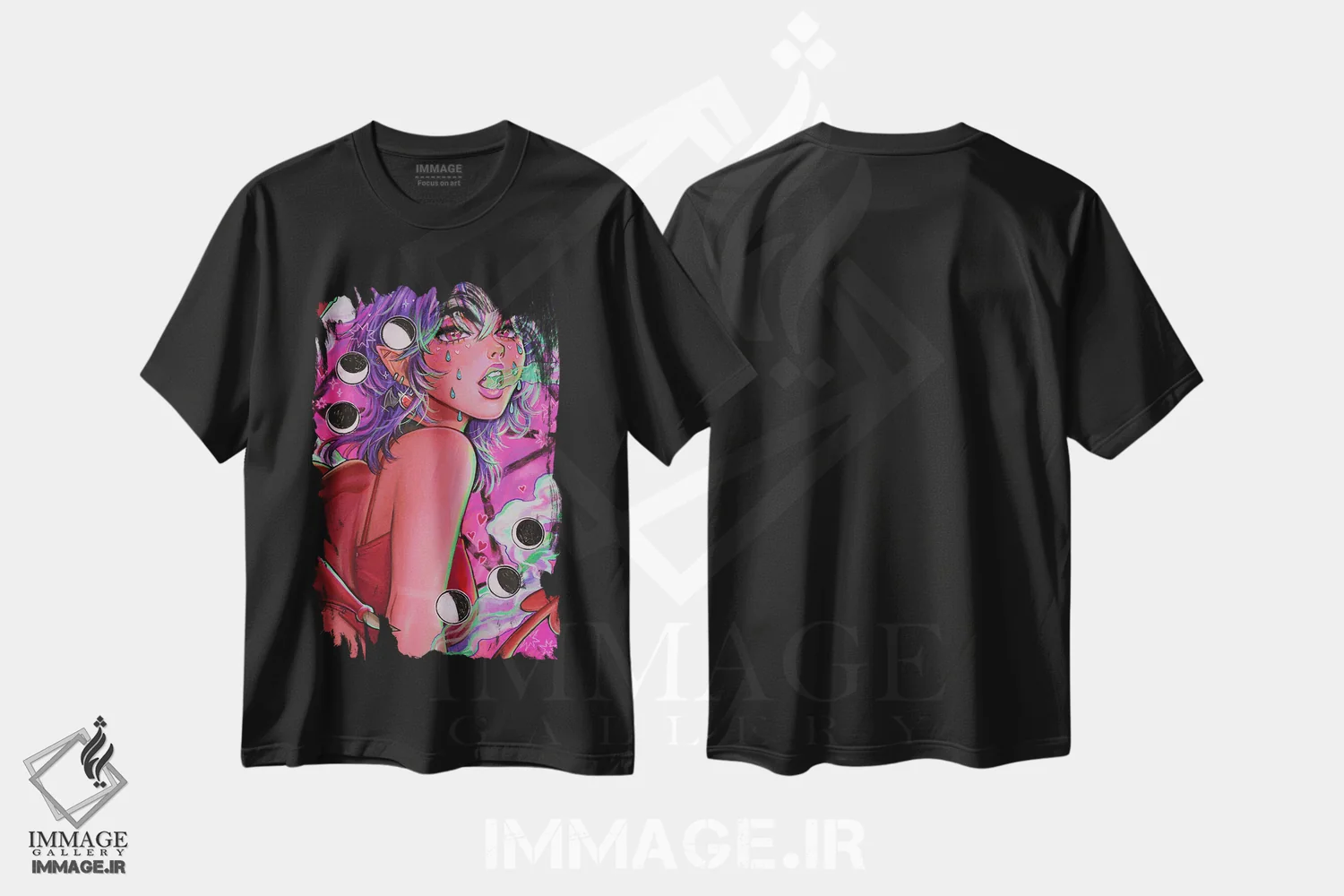 تیشرت مشکی طرح دار احضار او، هنر دیجیتال اثر آیوی دولامور | فروشگاه ایماژ