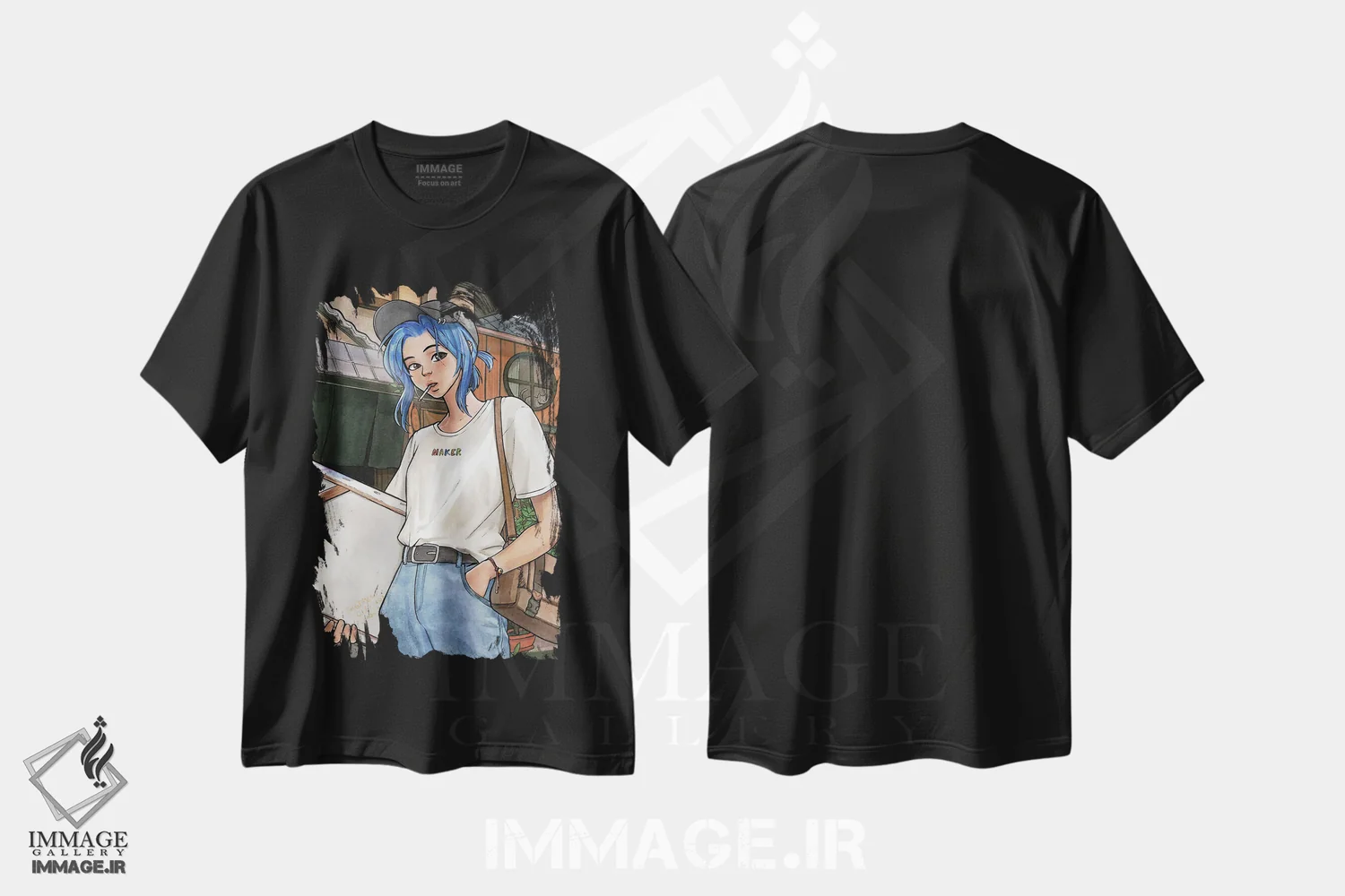 تیشرت مشکی طرح دار سازنده، هنر دیجیتال اثر آیوی دولامور | فروشگاه ایماژ