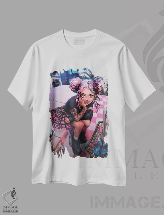 تیشرت سفید طرح دار رختشوی خانه نیمه شب، هنر دیجیتال اثر آیوی دولامور | فروشگاه ایماژ