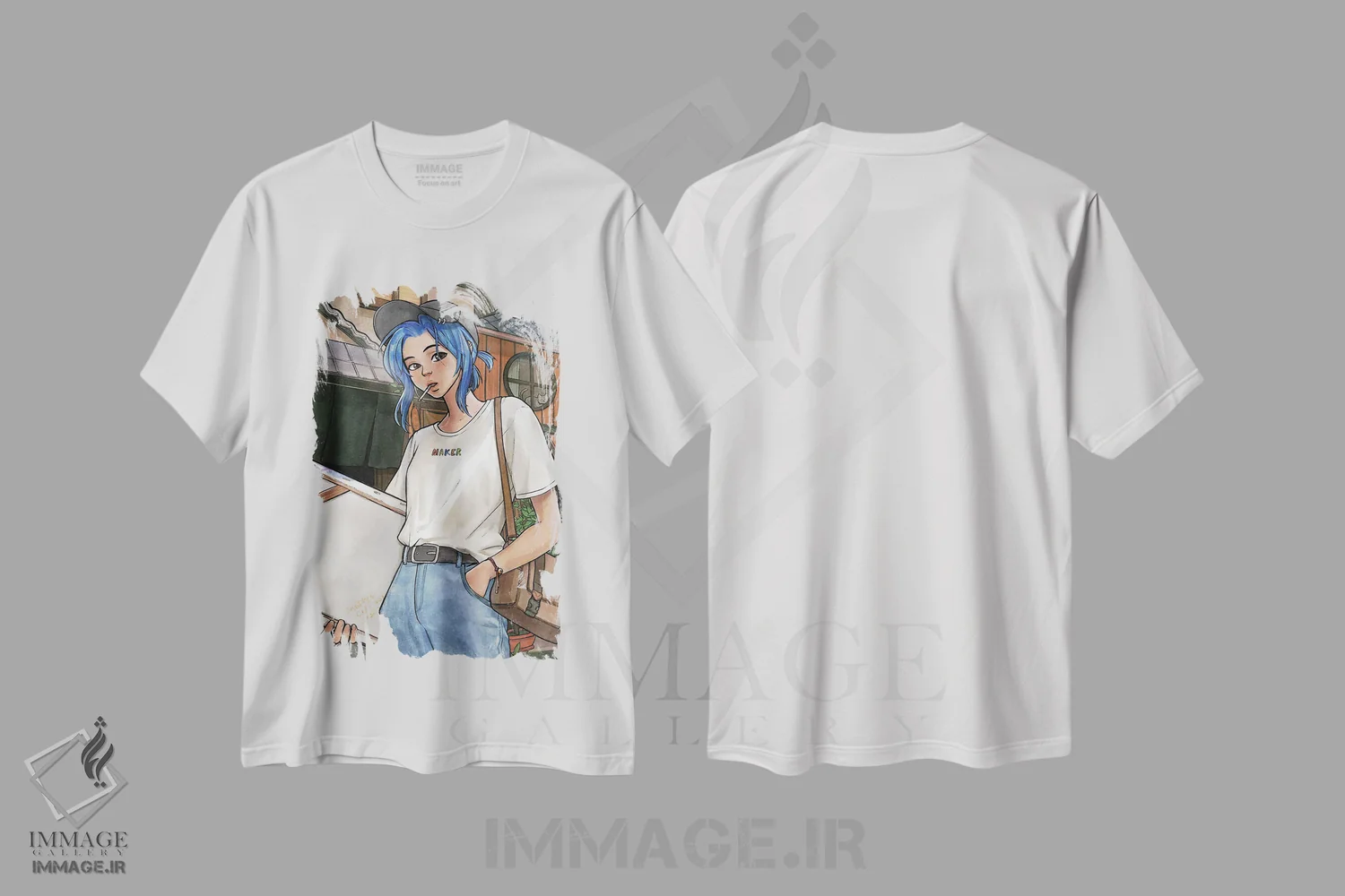 تیشرت سفید طرح دار سازنده، هنر دیجیتال اثر آیوی دولامور | immage.ir