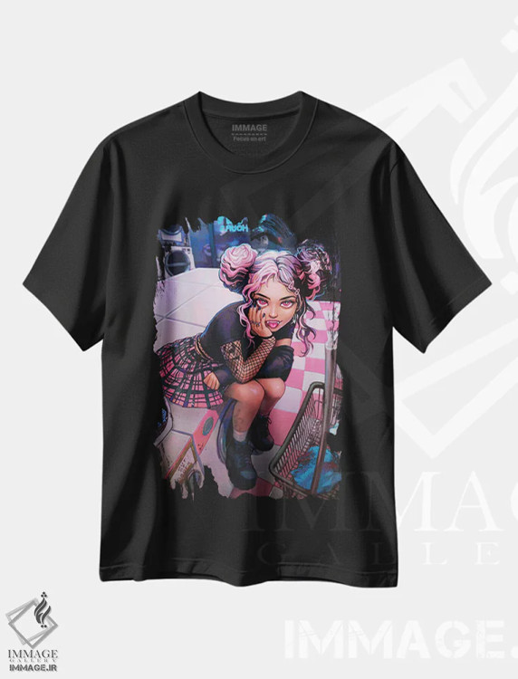 تیشرت مشکی طرح دار رختشوی خانه نیمه شب، هنر دیجیتال اثر آیوی دولامور | immage.ir