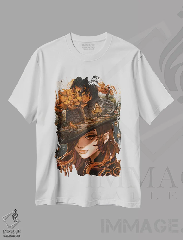 تیشرت سفید طرح دار مارپیچ، هنر دیجیتال اثر آیوی دولامور | immage.ir