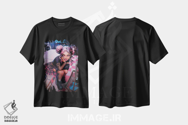 تیشرت مشکی طرح دار رختشوی خانه نیمه شب، هنر دیجیتال اثر آیوی دولامور | immage.ir