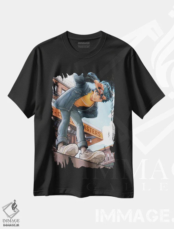 تیشرت مشکی طرح دار علامت عبور پیاده، هنر دیجیتال اثر آیوی دولامور | immage.ir