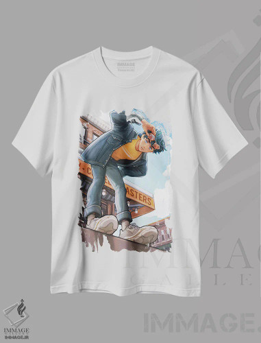 تیشرت سفید طرح دار علامت عبور پیاده، هنر دیجیتال اثر آیوی دولامور | فروشگاه ایماژ