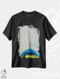تیشرت مشکی طرح دار کابین خلبان هواپیمای آبی و زرد، هنر دیجیتال اثر ایوجنیا بیدیوک | فروشگاه ایماژ