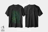 تیشرت مشکی طرح دار ستارگان در جنگل بارانی، تزئینی اثر ایوجنیا بیدیوک | فروشگاه ایماژ