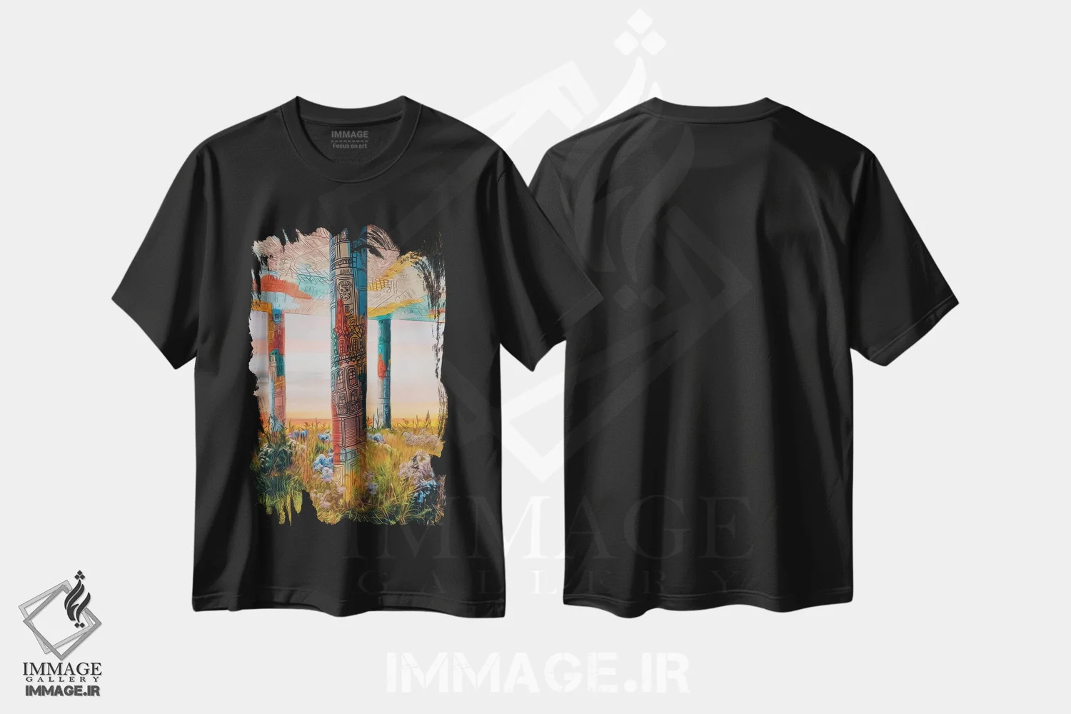 تیشرت مشکی طرح دار آثار ایوجنیا بیدیوک - immage.ir