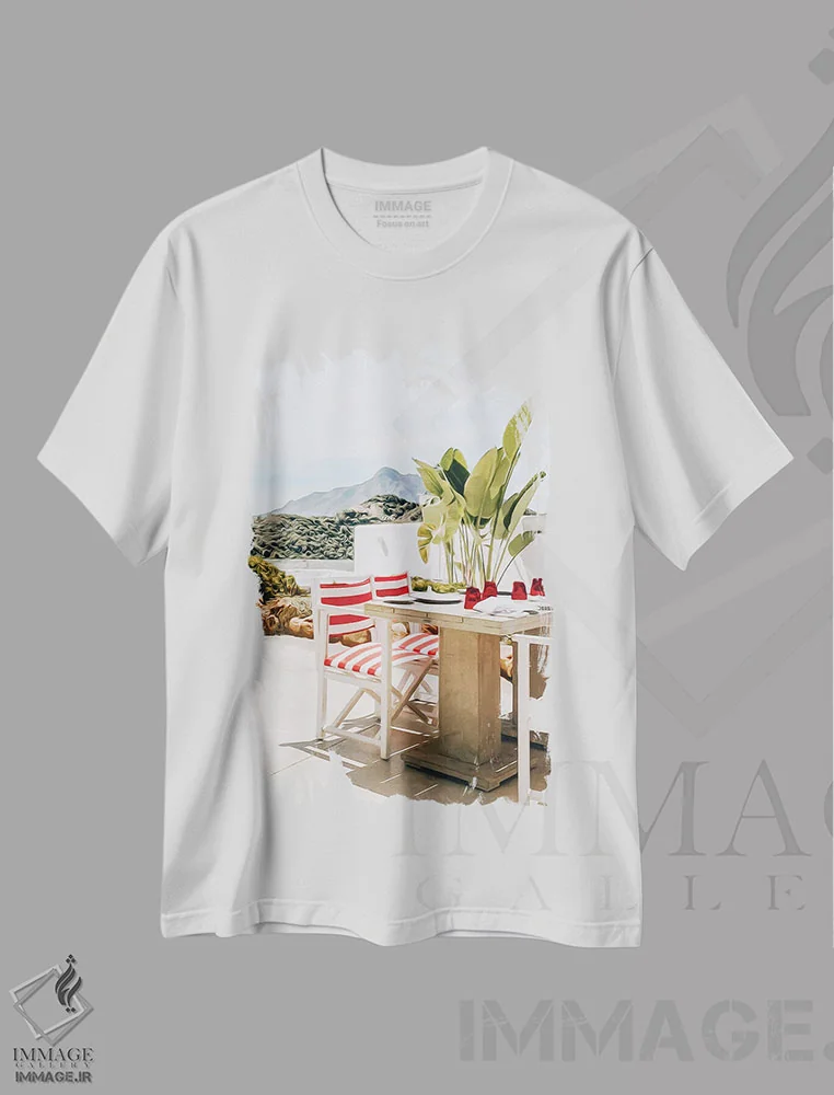 تیشرت سفید طرح دار آثار ایوجنیا بیدیوک - فروشگاه ایماژ