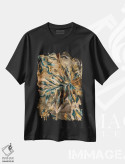 تیشرت مشکی طرح دار برگ های طلایی مونسترا و هاستا، تزئینی اثر ایوجنیا بیدیوک | immage.ir