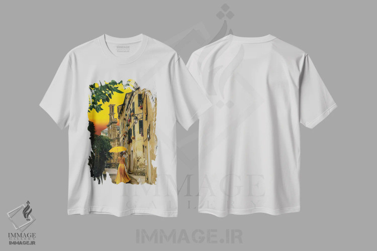 تیشرت سفید طرح دار آثار ایوجنیا بیدیوک - immage.ir