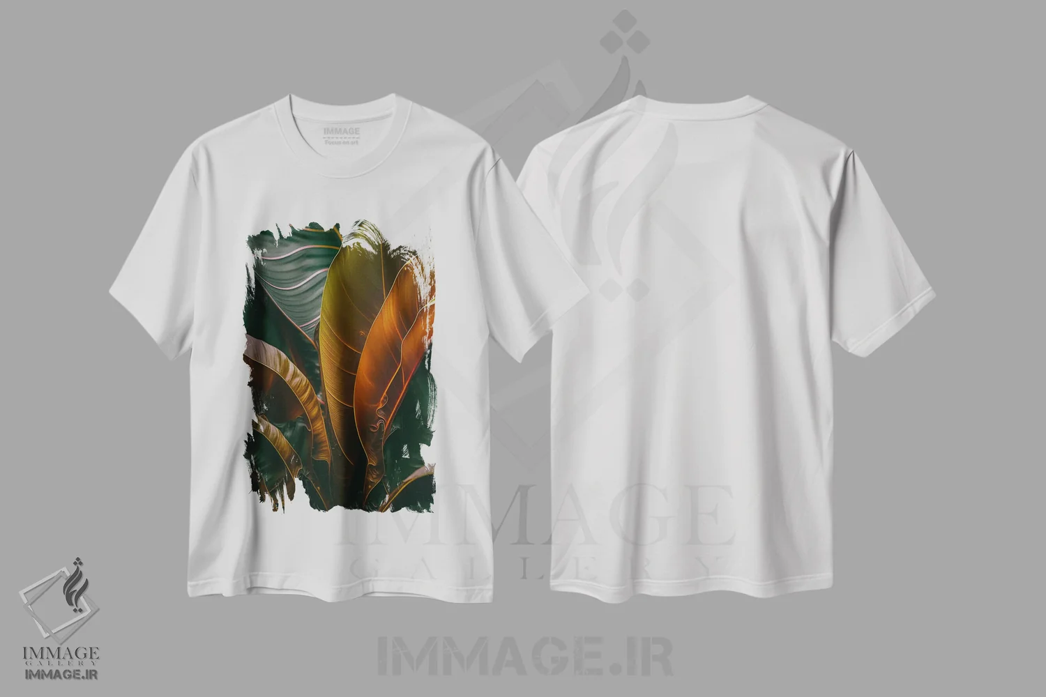 تیشرت سفید طرح دار انتزاع از استرلیتزیا ریخته شده، تزئینی اثر ایوجنیا بیدیوک | immage.ir