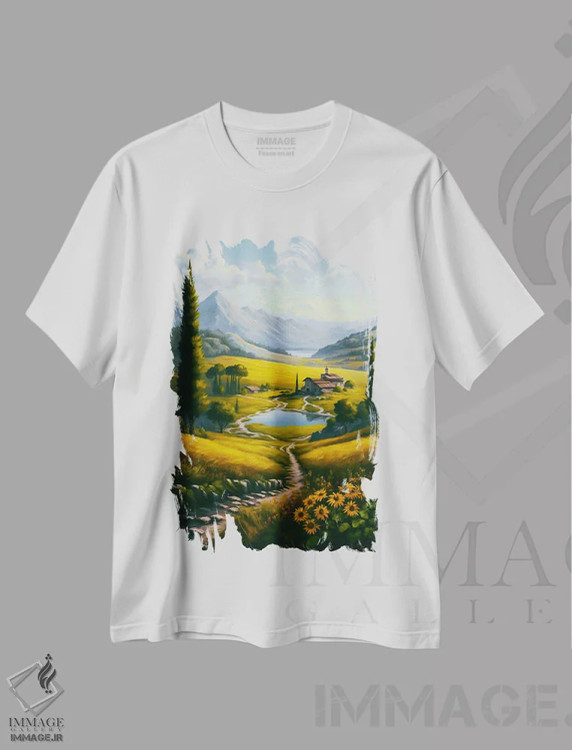 تیشرت سفید طرح دار خانه ای در کوه های کارپات، تزئینی اثر ایوجنیا بیدیوک | immage.ir